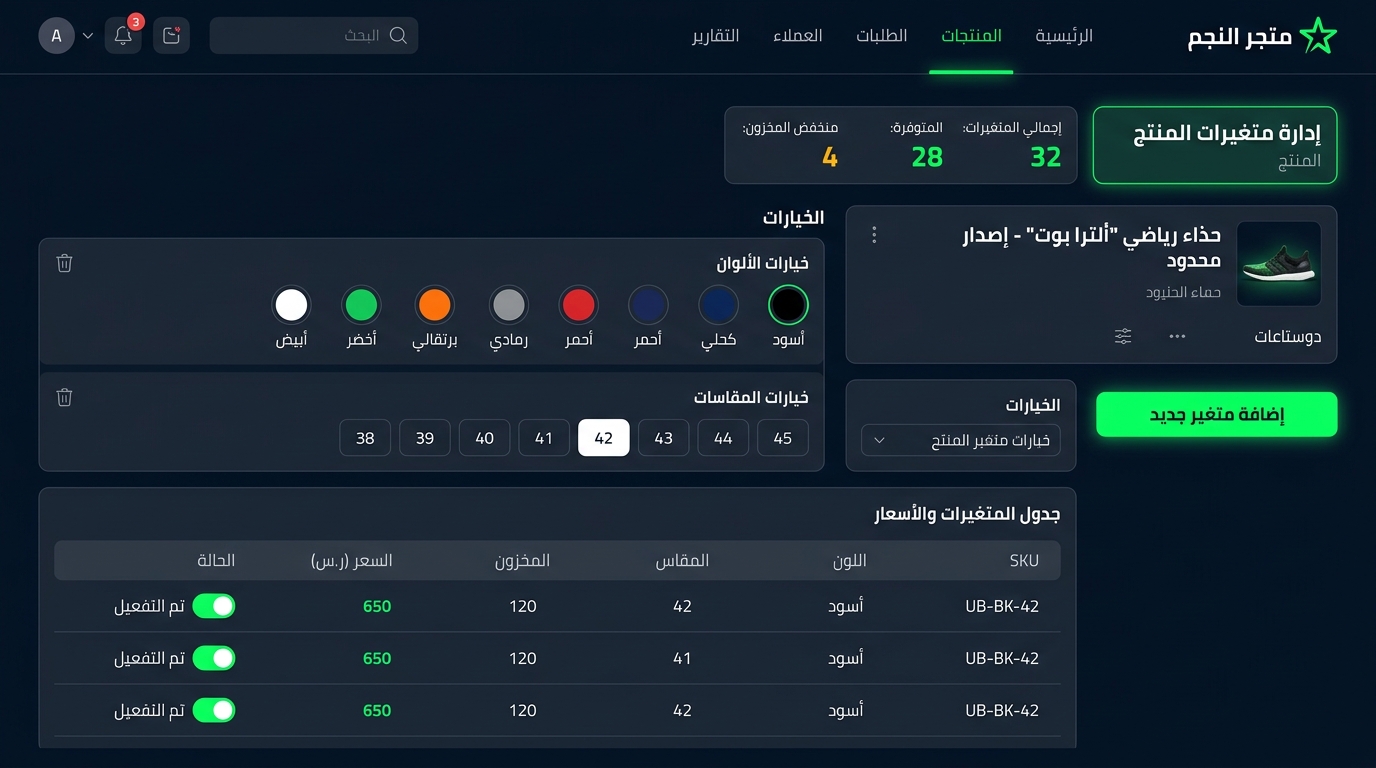 معاينة لوحة تحكم متجر Heizentech الاحترافية