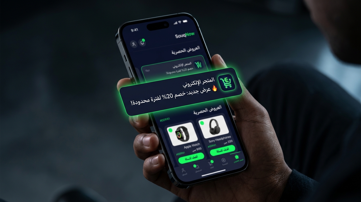 إشعارات الفلاش للعملاء على شاشة الهاتف
